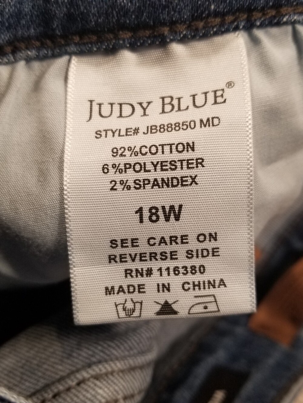 Judy Blue Cropped Braided Jeans Womens Size 18W Wide Leg Stretch Denim 36x24 - Picture 5 of 9